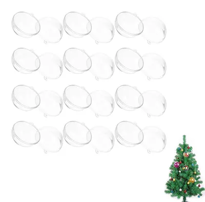 Image de Boules de Noël en plastique - À remplir et à décorer - Décorations pour sapin de Noël - 24 pièces, diamètre 6 cm, transparentes