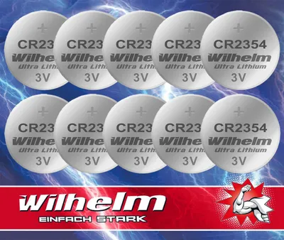 Immagine prodotto di 10 x CR2354 WILHELM Batteria a bottone al litio 3V 570 mAh ø23 x 5,4 mm Batteria DL2354