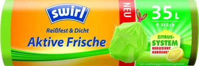 Produktbild von Swirl Anti-Geruch-Müllbeutel-35l, 35 l, Rot, Weiß, Polyethylen, 550 mm, 630 mm, 9 Stück(e)