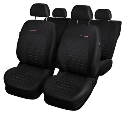 Produktbild von gsmarkt | Universal 5-Sitze Grau | Sitzbezüge Komplettset Sitzbezug für Auto Sitzschoner Set Schonbezüge Autositz Autositzbezüge Sitzauflagen Sitzschutz Elegance