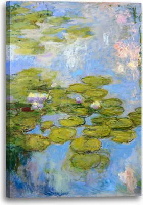 Produktbild von Leinwandbild (70x100cm): Claude Monet - Seerosen, echter Holz-Keilrahmen inkl. Aufhänger, handgefertigt in Deutschland