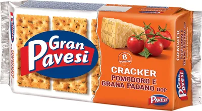 Produktbild von Gran Pavesi Cracker Pomodore e Formaggio / Tomate und Käse 250 gr.