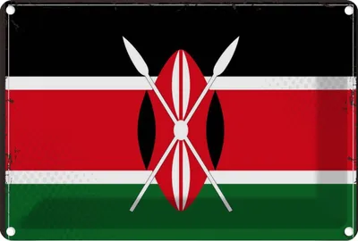 Produktbild von vianmo Blechschild 20x30 cm Kenias Kenya Flagge Fahne Wappen