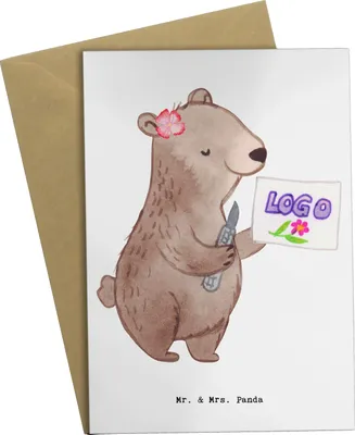 Produktbild von Mr. & Mrs. Panda Grußkarte Werbetechnikerin Herz - Weiß - Geschenk, osterkarte, kommunionskarte, einladungskarten, hochzeitskarten, weihnachtskarten