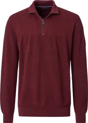 Produktbild von CASAMODA Herren Strick-Troyer Zipper Regular Baumwolle Rot XXL