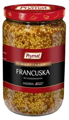Zdjęcie produktu dla Prymat Musztarda francuska - łagodny smak, gruboziarnista konsystencja, 690g