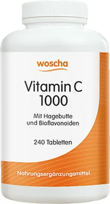Produktbild von Woscha Vitamin C 1000 mit Hagebutte u. Bioflavonoiden- 240 Tabletten