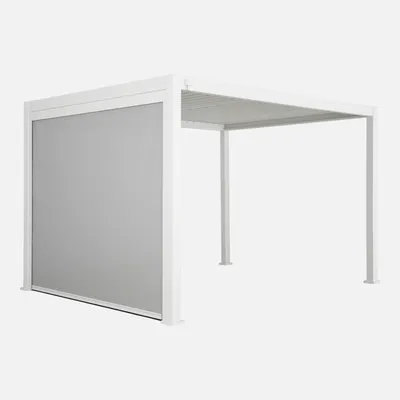 Produktbild von sweeek - Pergola mit Lamellendach Triomphe 3x4m mit Markise 3m  - Weiß