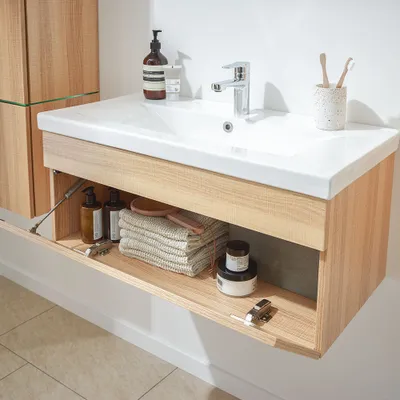 Produktbild von HOME DELUXE - Badmöbel-Set - WANGEROOGE BIG Holz - Large - inkl. Waschbecken und komplettem Zubehör - Breite Waschbecken: ca. 80cm I Badezimmermöbel Waschtisch Badmöbelset