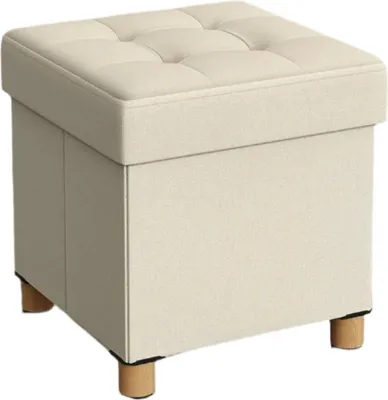 Produktbild von Klapphocker mit Stauraum – weiß – 38 x 38 x 40 cm