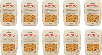 Produktbild von 10x Rummo Mezze Penne Rigate N°28 Pasta Lenta Lavorazione Teigwaren aus Hartweizengrieß Bronze-Zeichnung 500g