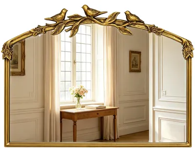 Produktbild von Barocke Wandspiegel in Gold für Wohnzimmer und Flur (80 x 60 cm)