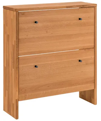 Produktbild von Massivholz Schuhschrank, 2 Klappen, Eiche massiv CUENCA-137