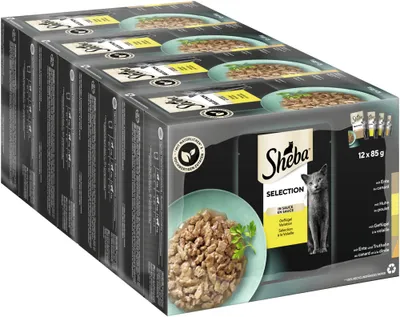 Produktbild von SHEBA® Portionsbeutel Multipack Selection in Sauce Geflügel Variation 4 x 12 x 85g