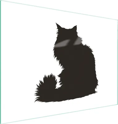 Produktbild von Schneidebrett Herdabdeckplatte Multiglasschneidplatte 30x22 cm Katze Weiß