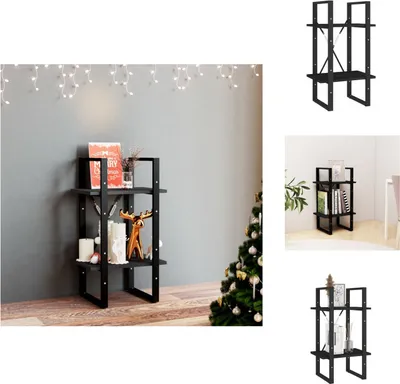 Produktbild von vidaXL Bücherregal 2 Fächer Schwarz 40x30x70 cm Kiefer Massivholz -  Bücherregale & Bücherschränke