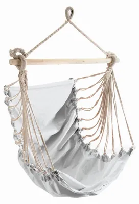 Produktbild von Conacord Hängesitz Fashion White Hängeschaukel weiß Hängestuhl Hängesessel Schaukelsitz mit Tragstab