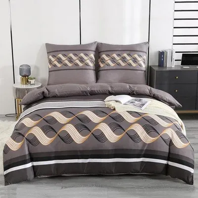 Produktbild von Famanu Bettwäsche Set 155 x 220 cm - Microfaser mit Reißverschluss, Streifen