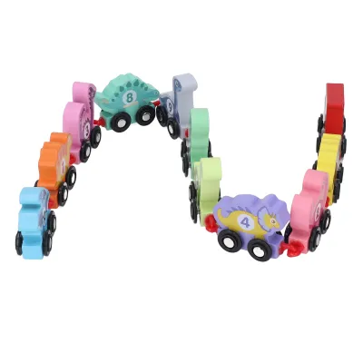 Imagen del producto de Juego de tren de dinosaurios, Tren de dinosaurios, Tren de dinosaurios de madera, Vagones del tren de dinosaurios, Juguete del tren de dinosaurios, Tren de dinosaurios para niños