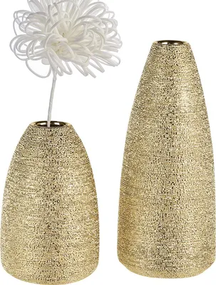 Produktbild von Casablanca Vase Miro goldfarben glasiert H.20cm  Höhe: 20 cm  Ø 13 cm 56061