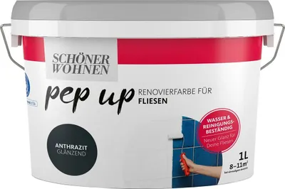 Produktbild von Pep up Renovierfarbe für Fliesen 1 l Anthrazit glänzend