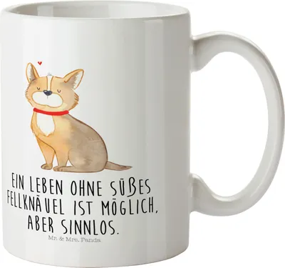 Produktbild von Mr. & Mrs. Panda Plastikbecher Hund Glück - Weiß - Geschenk, Kindertasse, Kinderbecher, Sprüche, Spruch, Mehrwegbecher, Liebe, Süß, Pott, Camping Tasse, Herz