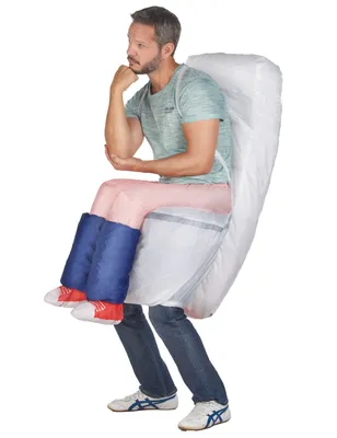 Immagine prodotto di Divertente costume gonfiabile da bagno per adulti grigio - taglia unica