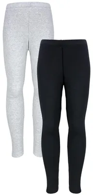 Immagine prodotto di TupTam leggings ragazze 2-pack leggings invernali leggings termici a vita alta foderati in pile, colore: 2-pack nero / grigio screziato, taglia: 146