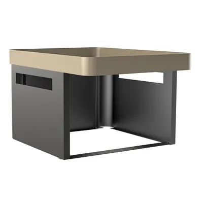 Image de hiyard Mährobotergarage plain / Wetterfeste Mähroboter-Garage & Schutzdach für Rasenroboter / mattschwarz & perlbeige / Länge 892 mm · Breite 646 mm · Höhe 444 mm