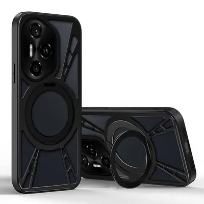 Immagine prodotto di Per Honor 300 Design Metallo Silicone MagSafe Anello Custodia protettiva raffreddante Nera