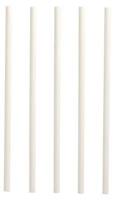 Produktbild von PAPSTAR Shake-Halme Papier "pure" Ø 8 mm, 25 cm, weiß | Folie (135 Stück)