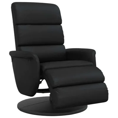 Image de Fauteuil inclinable avec repose-pieds noir similicuir