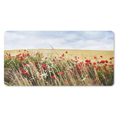 Produktbild von MuchoWow® Mauspad Mousepad Wolken - Blumen - Rot 60x30 cm - Mousepads - Maus Mat - Pad - Mausunterlage - Nachhaltig