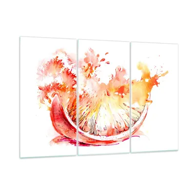 Produktbild von Bilder auf glas - Orange Obst Sommer - 105x70cm - Glasbilder - Wandbilder - Kunstdruck - zum Aufhängen bereit - Wanddekoration aus Glas - Glas Bilder - Wandbild auf Glas - 3 Teile - GCE105x70-3049