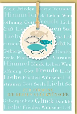 Produktbild von Firmung - Karte mit Umschlag - Anhänger mit Fischen