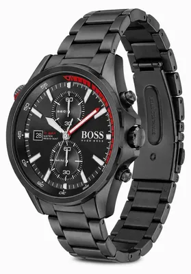 Immagine prodotto di Orologio da uomo Hugo Boss Globetrotter, modello 1513825, in acciaio inossidabile, cronografo, colore nero