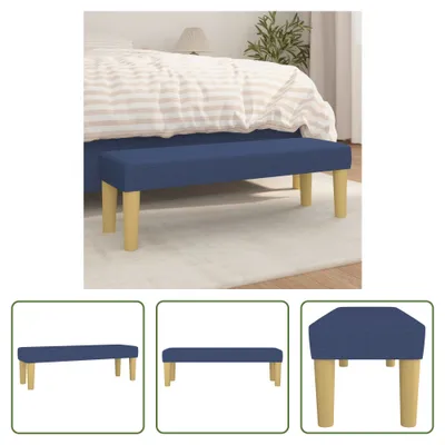 Image de The Living Store Banc bleu 100x30x30 cm Tissu
