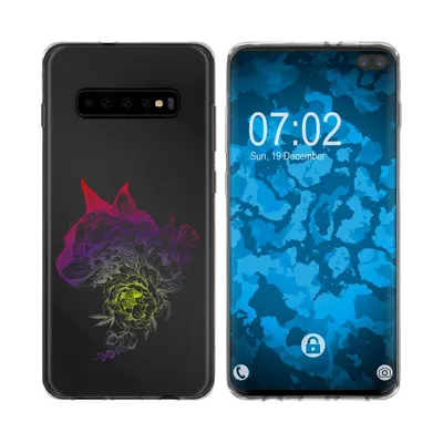 Produktbild von PhoneNatic Case kompatibel mit Samsung Galaxy S10 Plus Silikon-Hülle Floral Katze M2-5