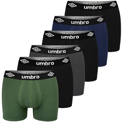 Immagine prodotto di UMBRO Boxer da uomo in cotone 6 confezioni | Comfort perfetto, qualità | Intimo elastico e morbido per uomo | Vestibilità ideale, XL