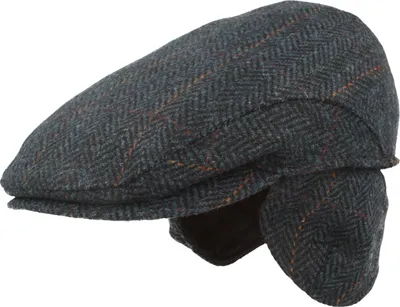 Ohrenschutz Flatcap aus Wolle von Hut-Breiter  in blau