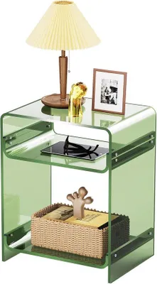 Produktbild von Famanu Acryl Beistelltisch transparente Kaffeetisch mit einfacher Montage - 40 x 30 x 50 cm