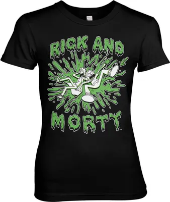 Produktbild von Rick And Morty Splash Girly Tee - Small - Black
