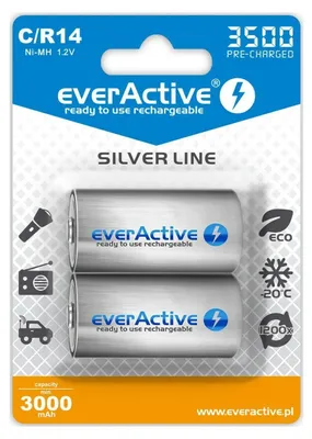 Produktbild von Everactive EVHRL14-3500, Wiederaufladbarer Akku, C, Nickel-Metallhydrid (NiMH), 1,2 V, 2 Stück(e), 3500 mAh