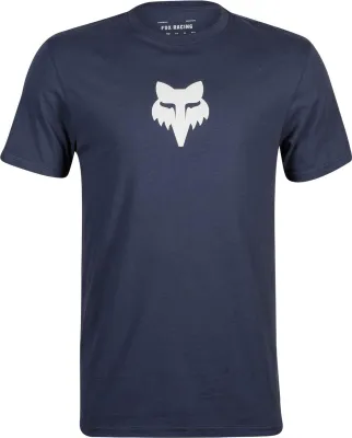 Produktbild von FOX Racing T-Shirt Logo Head – Dunkelblau – Offizieller Fanartikel – T-Shirt mit Fox-Head Print in Weiß – 100% Baumwolle