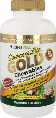Produktbild von Natures Plus Source of Life Gold Chewables- 90 Tablets