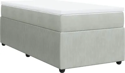 Productafbeelding van vidaXL Boxspringbed met matras, lichtgrijs, 90x200 cm, fluweel