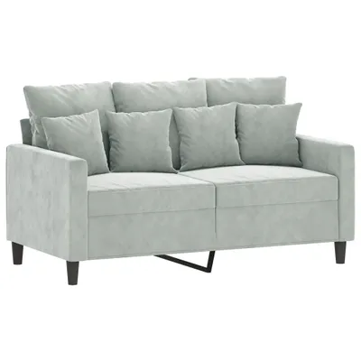 Produktbild von 2-Sitzer-Sofa Hellgrau 120 cm Samt