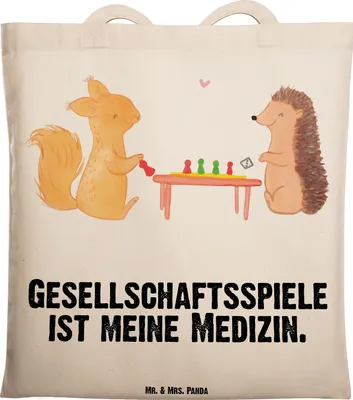 Produktbild von Mr. & Mrs. Panda Stoffbeutel Eichhörnchen Gesellschaftsspiele - Transparent - Geschenk, Spieleabend, Spielen, Jutebeutel, Schultasche, Tote Bag, totebag, Tasche, Shopping