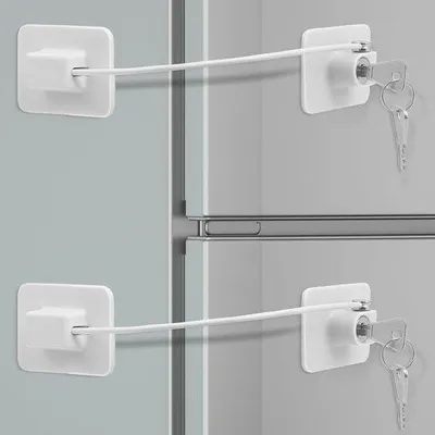 Obrázek produktu pro Dětské bezpečnostní zámky, balení po 2 kusech, bílé, bez vrtání