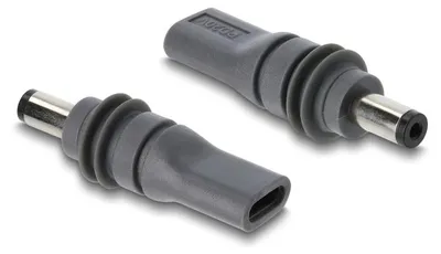 Produktbild von Delock USB Type-C™ Buchse zu DC 5,5 x 2,1 mm Adapter grau